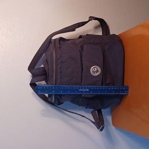 BAGGALLINI small backpack (Grey with silver-tone hardware and hot pink lining)